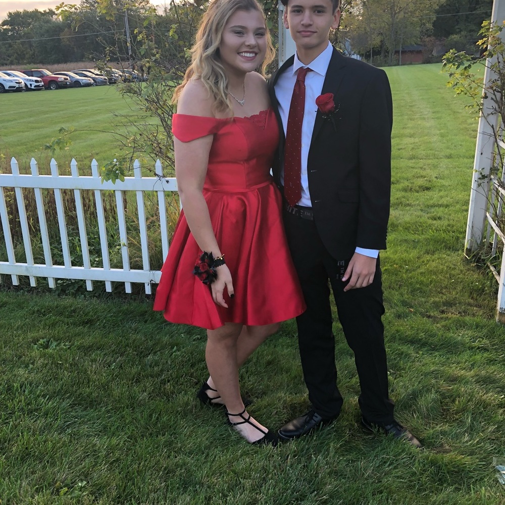 Red cocktail dress